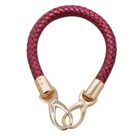 Wine Red PU Leather Woven Clutch Strap Purse Strap Handbag Making Accessory DIY Craft Handbag Handle Strap,15.7 Inches