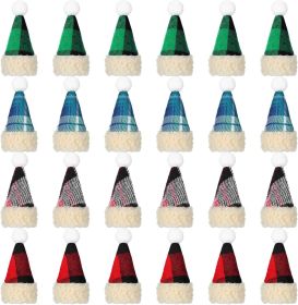 24 Pcs Mini Santa Hats for Crafts Small Christmas Knit Hat Tiny Snowman Hats Wine Bottle Cover Holder Santa