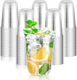 50 Pcs 16oz Clear Plastic Cups Disposable Wine Cups Round Bottom Stemless Disposable Wine Glasses for Cocktails Birthdays Weddings Party Supplies