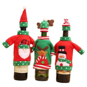 Christmas Decoration Wine Bottle Cover Embroidered Cartoon Bottle Sleeve (Color: santa)