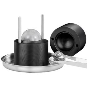 VEVOR Ice Ball Press, 2.4" Ice Ball Maker, Aircraft Al Alloy Ice Ball Press Kit for 60mm Ice Sphere, Ice Press with Tong and Drip Tray, for Whisk (Color: Black, Gift Box: Basic Gift Box)